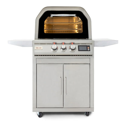 Blaze 26-Inch Propane Gas Outdoor Pizza Oven with Rotisserie and Cart