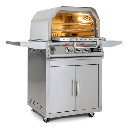 Blaze 26-Inch Propane Gas Outdoor Pizza Oven with Rotisserie and Cart