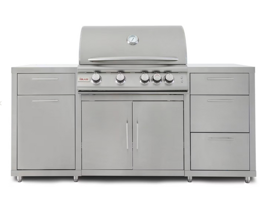 Blaze 6 ft Stainless Steel Outdoor Kitchen Island w/ Premium LTE 32-Inch Grill