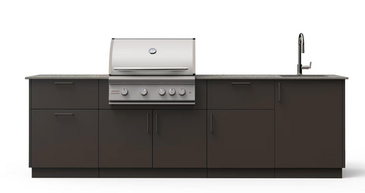 Blaze Sunset 10-Ft Outdoor Kitchen Island w/ 32-Inch Premium LTE+ Grill in Architectural Bronze w/ Keon Countertop