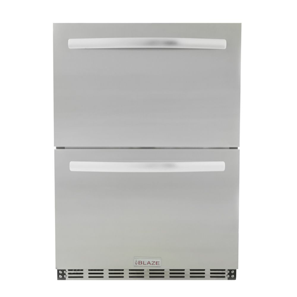 Blaze 23.5-Inch 5.1 Cu. Ft. Outdoor Rated Stainless Steel Double Drawer Refrigerator - BLZ-SSRF-DBDR5.1