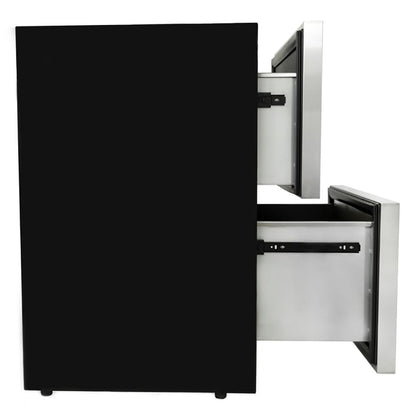 Blaze 23.5-Inch 5.1 Cu. Ft. Outdoor Rated Stainless Steel Double Drawer Refrigerator - BLZ-SSRF-DBDR5.1